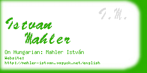 istvan mahler business card
