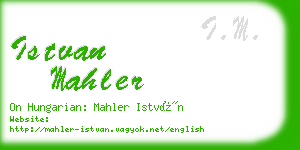 istvan mahler business card